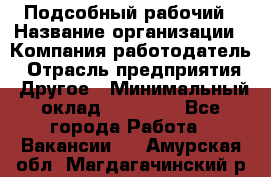 Подсобный рабочий › Название организации ­ Компания-работодатель › Отрасль предприятия ­ Другое › Минимальный оклад ­ 15 000 - Все города Работа » Вакансии   . Амурская обл.,Магдагачинский р-н